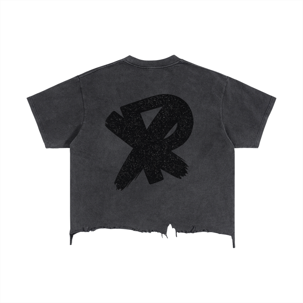 Vintage Wash Boxy Distressed Hem T-Shirt