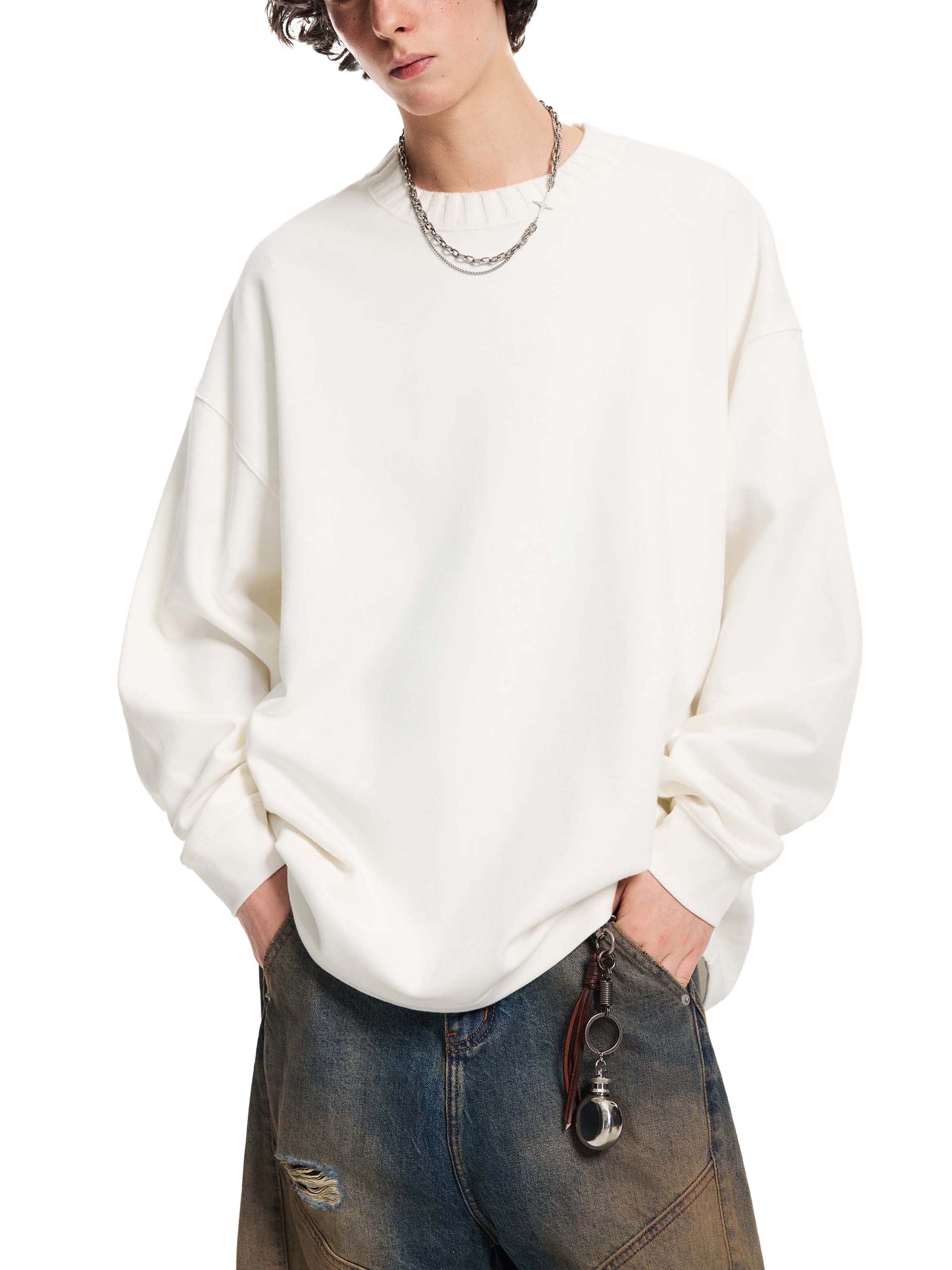 Knitted Round Neck Oversize Sweatshirt